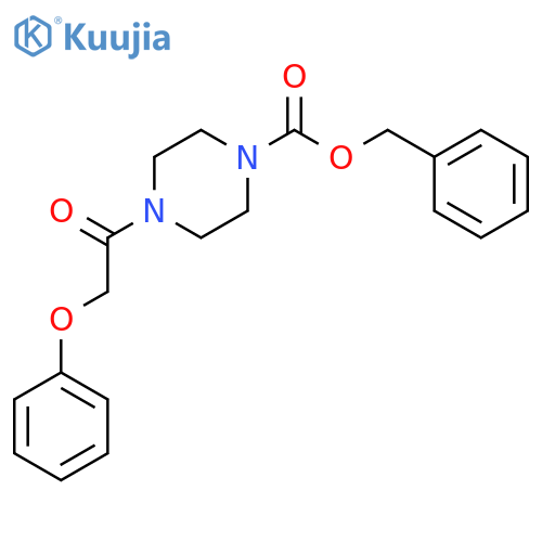 1-Piperazinecarboxylic acid, 4-(2-phenoxyacetyl)-, phenylmethyl ester structure