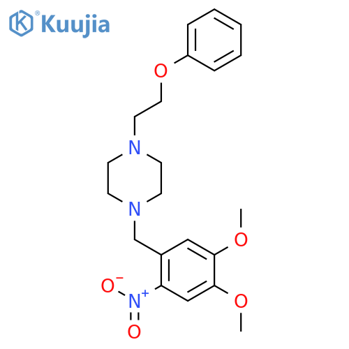 Piperazine, 1-[(4,5-dimethoxy-2-nitrophenyl)methyl]-4-(2-phenoxyethyl)- structure