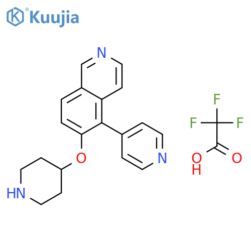 Isoquinoline, 6-(4-piperidinyloxy)-5-(4-pyridinyl)-, 2,2,2-trifluoroacetate(1:1) structure