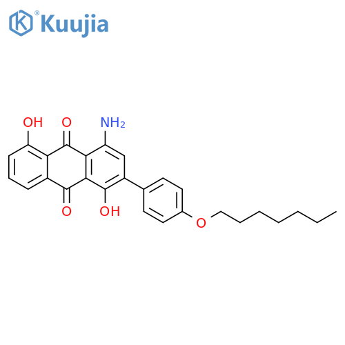 9,10-Anthracenedione, 4-amino-2-[4-(heptyloxy)phenyl]-1,5-dihydroxy- structure