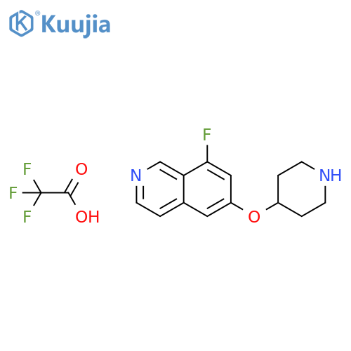 Isoquinoline, 8-fluoro-6-(4-piperidinyloxy)-, 2,2,2-trifluoroacetate (1:1) structure