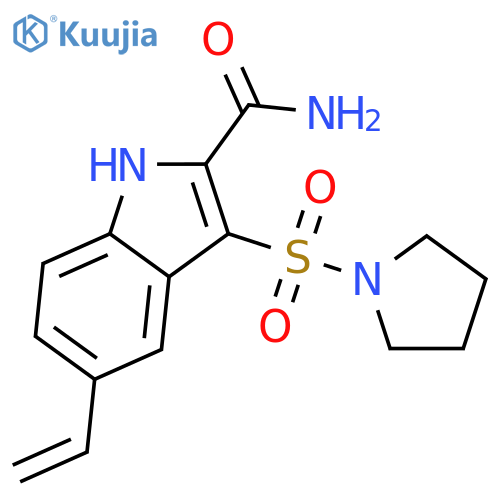 1H-Indole-2-carboxamide, 5-ethenyl-3-(1-pyrrolidinylsulfonyl)- structure