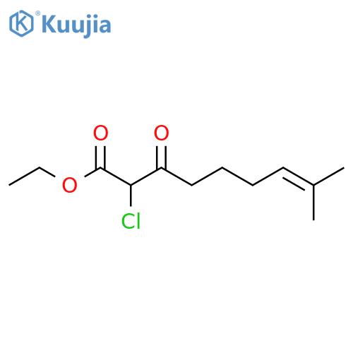Ethyl 2-chloro-8-methyl-3-oxonon-7-enoate structure