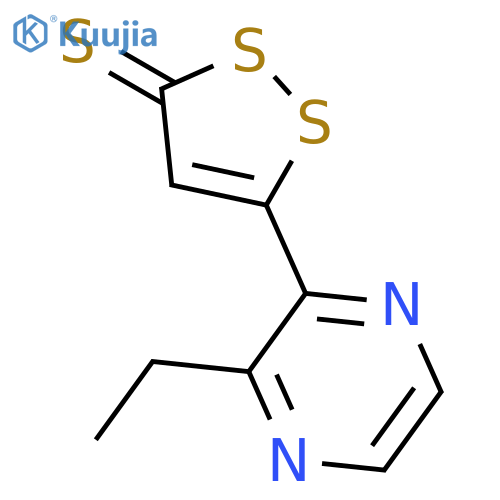 3H-1,2-Dithiole-3-thione, 5-(3-ethyl-2-pyrazinyl)- structure