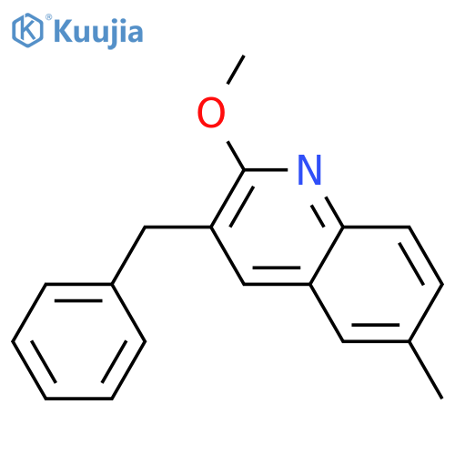 Quinoline, 2-methoxy-6-methyl-3-(phenylmethyl)- structure