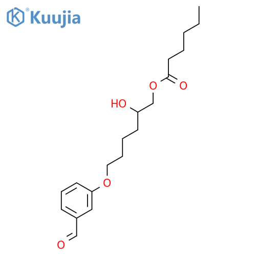 Hexanoic acid, (2R)-6-(3-formylphenoxy)-2-hydroxyhexyl ester structure