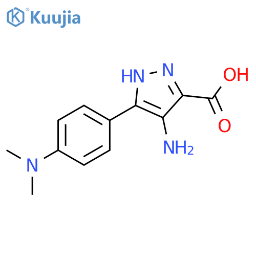 1H-Pyrazole-3-carboxylic acid, 4-amino-5-[4-(dimethylamino)phenyl]- structure