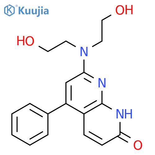 1,8-Naphthyridin-2(1H)-one, 7-[bis(2-hydroxyethyl)amino]-5-phenyl- structure