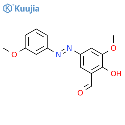 Benzaldehyde, 2-hydroxy-3-methoxy-5-[2-(3-methoxyphenyl)diazenyl]- structure