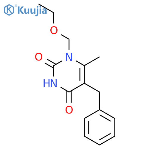 2,4(1H,3H)-Pyrimidinedione,1-(ethoxymethyl)-6-methyl-5-(phenylmethyl)- structure