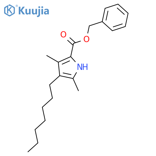 1H-Pyrrole-2-carboxylic acid, 4-heptyl-3,5-dimethyl-, phenylmethyl ester structure