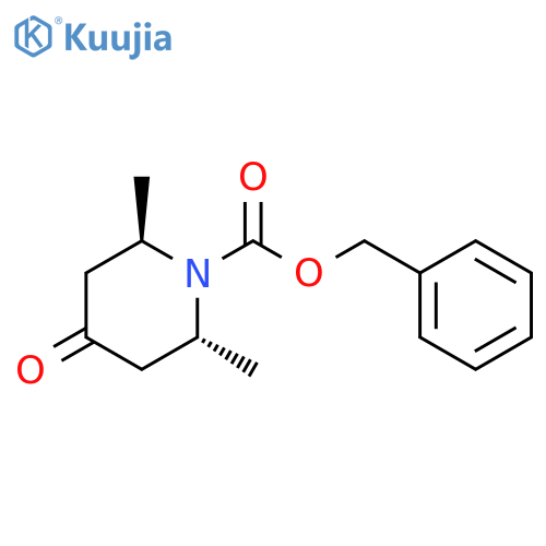 1-Piperidinecarboxylic acid, 2,6-dimethyl-4-oxo-, phenylmethyl ester,(2R,6R)-rel- structure