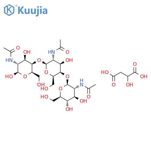 2-hydroxybutanedioic acid - 2-(acetylamino)-2-deoxy-beta-D-glucopyranosyl-(1->4)-2-(acetylamino)-2-deoxy-beta-D-galactopyranosyl-(1->4)-2-(acetylamino)-2-deoxy-beta-D-galactopyranose (1:1) structure