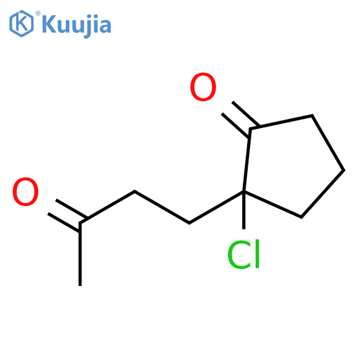 Cyclopentanone, 2-chloro-2-(3-oxobutyl)- structure