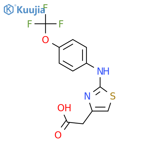 2-(2-{4-(trifluoromethoxy)phenylamino}-1,3-thiazol-4-yl)acetic acid structure