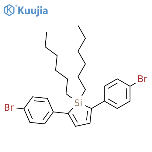 Silacyclopenta-2,4-diene, 2,5-bis(4-bromophenyl)-1,1-dihexyl- structure