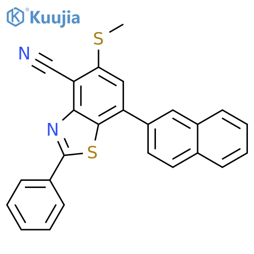 4-Benzothiazolecarbonitrile, 5-(methylthio)-7-(2-naphthalenyl)-2-phenyl- structure