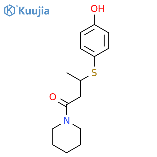 1-Butanone, 3-[(4-hydroxyphenyl)thio]-1-(1-piperidinyl)- structure