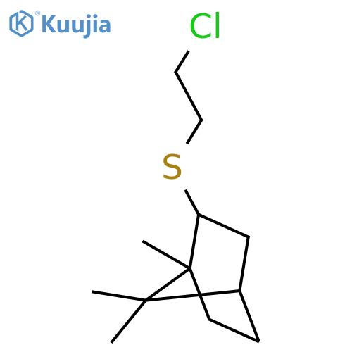 3-(2-chloroethylsulfanyl)-4,7,7-trimethylbicyclo[2.2.1]heptane structure