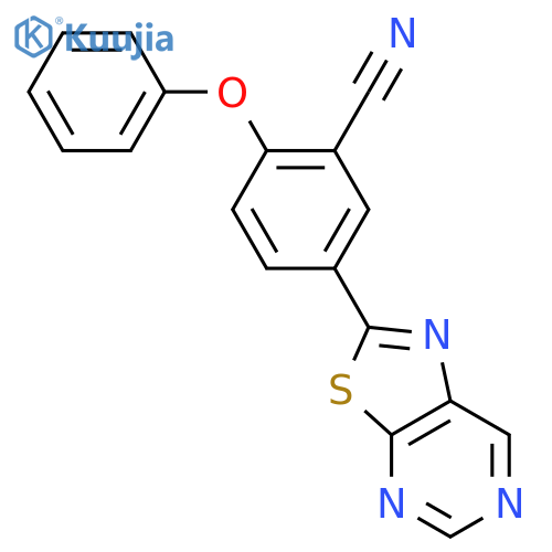 Benzonitrile, 2-phenoxy-5-thiazolo[5,4-d]pyrimidin-2-yl- structure