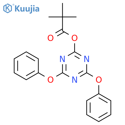 Propanoic acid, 2,2-dimethyl-, 4,6-diphenoxy-1,3,5-triazin-2-yl ester structure