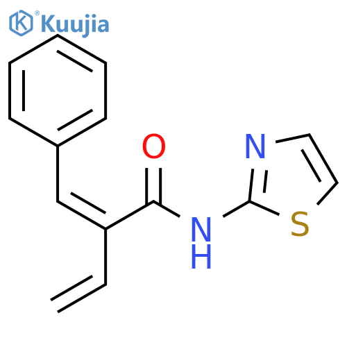 3-Butenamide, 2-(phenylmethylene)-N-2-thiazolyl-, (2Z)- structure