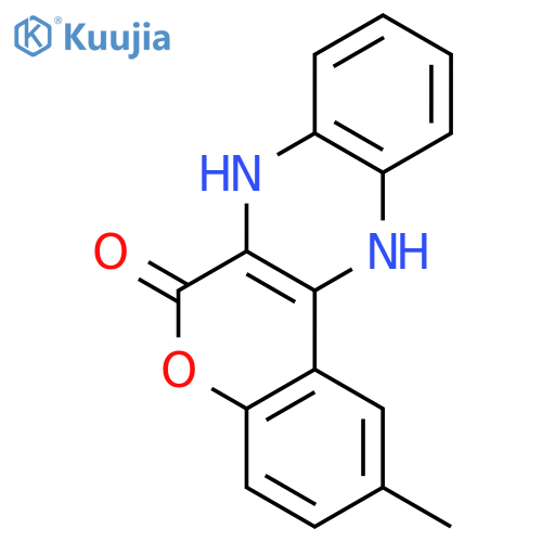 6H-[1]Benzopyrano[3,4-b]quinoxalin-6-one, 7,12-dihydro-2-methyl- structure