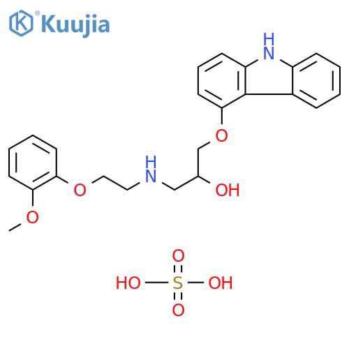 2-Propanol, 1-(9H-carbazol-4-yloxy)-3-[[2-(2-methoxyphenoxy)ethyl]amino]-, sulfate (1:) structure