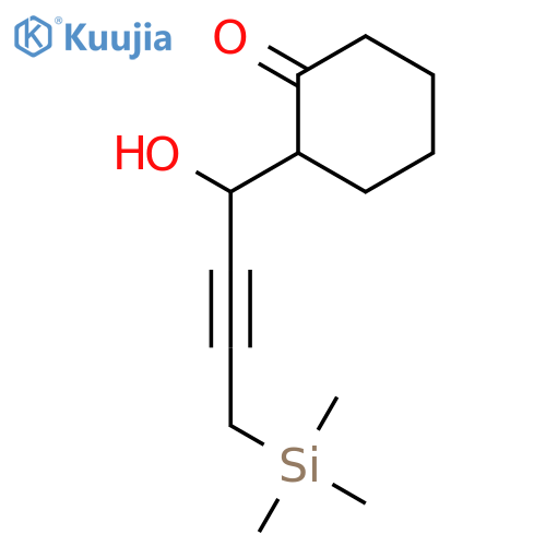 Cyclohexanone, 2-[1-hydroxy-4-(trimethylsilyl)-2-butynyl]- structure