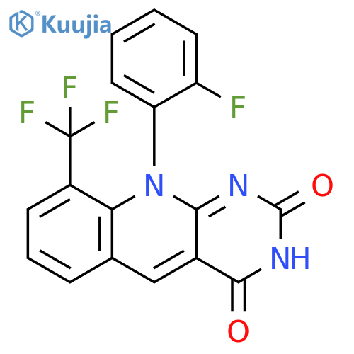 Pyrimido[4,5-b]quinoline-2,4(3H,10H)-dione,10-(2-fluorophenyl)-9-(trifluoromethyl)- structure