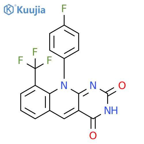Pyrimido[4,5-b]quinoline-2,4(3H,10H)-dione,10-(4-fluorophenyl)-9-(trifluoromethyl)- structure