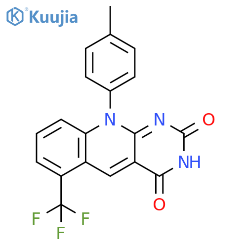 Pyrimido[4,5-b]quinoline-2,4(3H,10H)-dione,10-(4-methylphenyl)-6-(trifluoromethyl)- structure