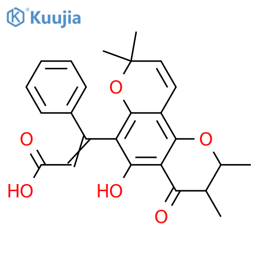[3,4-Dihydro-5-hydroxy-2,3,8,8-tetramethyl-4-oxo-2H,8H-benzo[1,2-b:3,4-b’]dipyran-6-yl]-3-phenyl-2-propenoic acid; (2R,3S,E)-form structure