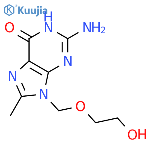 6H-Purin-6-one,2-amino-1,9-dihydro-9-[(2-hydroxyethoxy)methyl]-8-methyl- structure