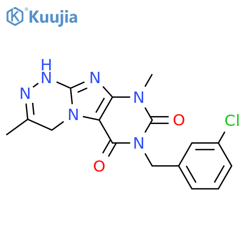 7-(3-chlorophenyl)methyl-3,9-dimethyl-1H,4H,6H,7H,8H,9H-1,2,4triazino4,3-gpurine-6,8-dione structure