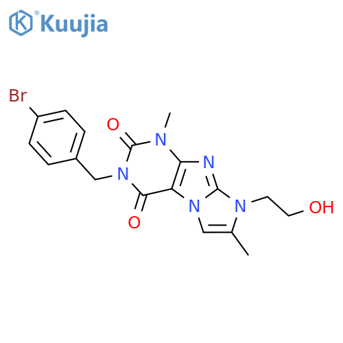 3-(4-bromophenyl)methyl-8-(2-hydroxyethyl)-1,7-dimethyl-1H,2H,3H,4H,8H-imidazo1,2-gpurine-2,4-dione structure