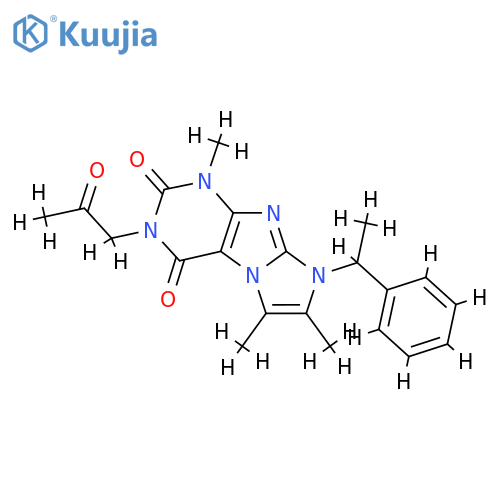 1,6,7-trimethyl-3-(2-oxopropyl)-8-(1-phenylethyl)-1H,2H,3H,4H,8H-imidazo1,2-gpurine-2,4-dione structure
