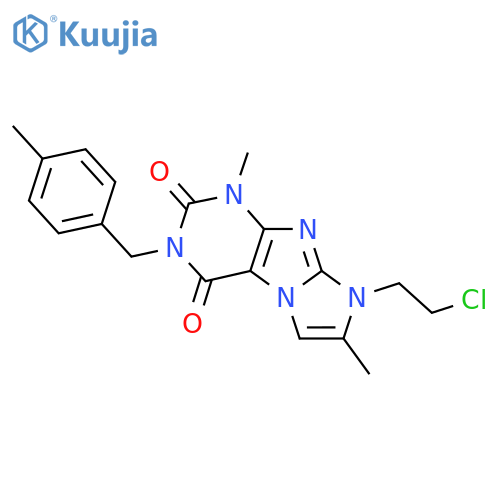 8-(2-chloroethyl)-1,7-dimethyl-3-(4-methylphenyl)methyl-1H,2H,3H,4H,8H-imidazo1,2-gpurine-2,4-dione structure