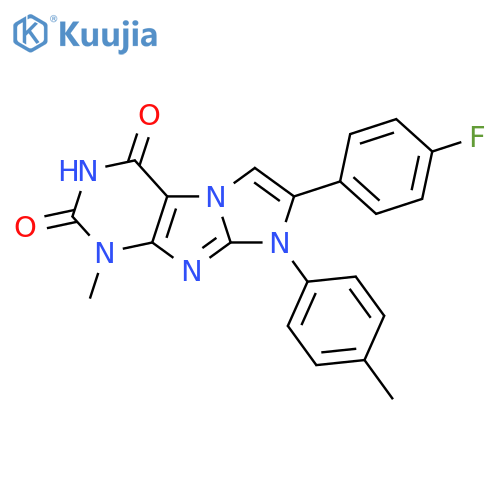 7-(4-fluorophenyl)-1-methyl-8-(4-methylphenyl)-1H,2H,3H,4H,8H-imidazo1,2-gpurine-2,4-dione structure