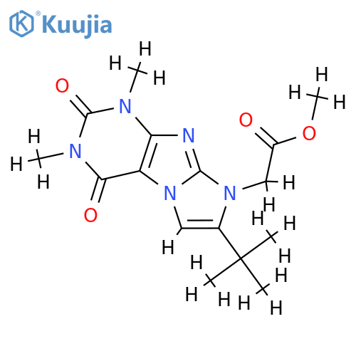 methyl 2-{7-tert-butyl-1,3-dimethyl-2,4-dioxo-1H,2H,3H,4H,8H-imidazo1,2-gpurin-8-yl}acetate structure