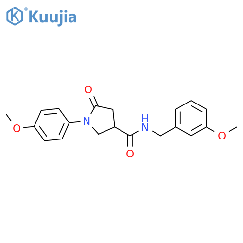 1-(4-methoxyphenyl)-N-(3-methoxyphenyl)methyl-5-oxopyrrolidine-3-carboxamide structure