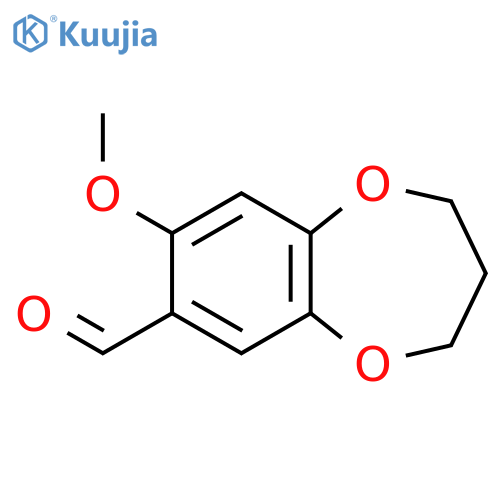 8-methoxy-3,4-dihydro-2H-1,5-benzodioxepine-7-carbaldehyde structure
