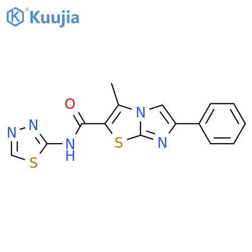 3-methyl-6-phenyl-N-(1,3,4-thiadiazol-2-yl)imidazo2,1-b1,3thiazole-2-carboxamide structure
