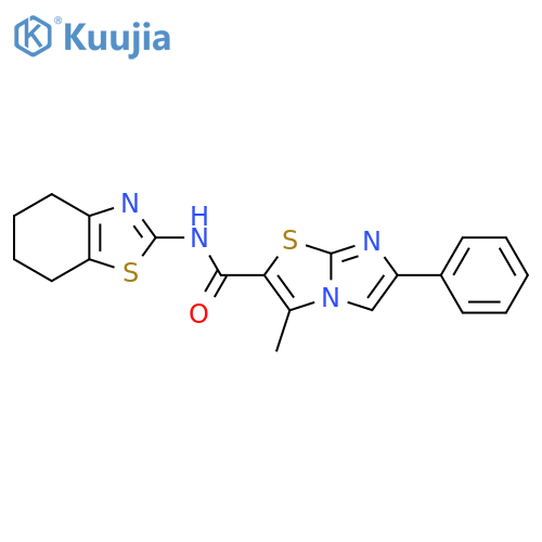 3-methyl-6-phenyl-N-(4,5,6,7-tetrahydro-1,3-benzothiazol-2-yl)imidazo2,1-b1,3thiazole-2-carboxamide structure