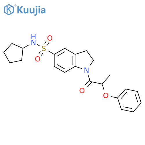1-{5-[(Cyclopentylamino)sulfonyl]indolinyl}-2-phenoxypropan-1-one structure