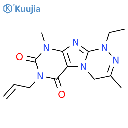 1-ethyl-3,9-dimethyl-7-(prop-2-en-1-yl)-1H,4H,6H,7H,8H,9H-1,2,4triazino4,3-gpurine-6,8-dione structure
