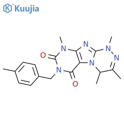 1,3,4,9-tetramethyl-7-(4-methylphenyl)methyl-1H,4H,6H,7H,8H,9H-1,2,4triazino4,3-gpurine-6,8-dione structure