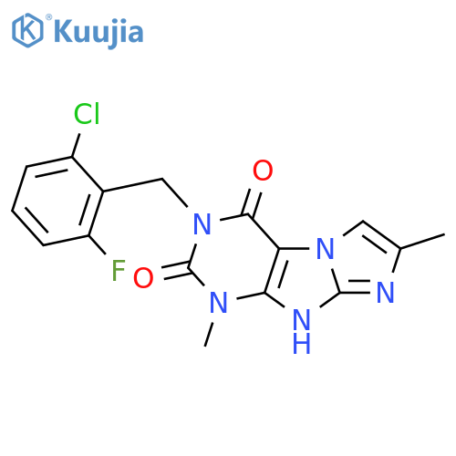 3-(2-chloro-6-fluorophenyl)methyl-1,7-dimethyl-1H,2H,3H,4H,8H-imidazo1,2-gpurine-2,4-dione structure
