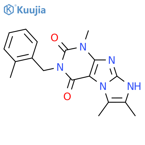 1,6,7-trimethyl-3-(2-methylphenyl)methyl-1H,2H,3H,4H,8H-imidazo1,2-gpurine-2,4-dione structure