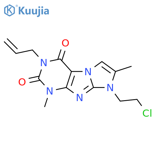 8-(2-chloroethyl)-1,7-dimethyl-3-(prop-2-en-1-yl)-1H,2H,3H,4H,8H-imidazo1,2-gpurine-2,4-dione structure